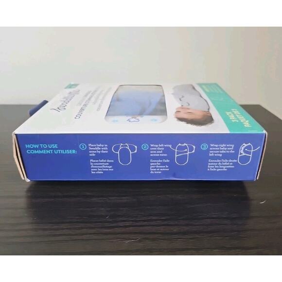 SwaddleMe Original Swaddle Size Large 3-6 Months 3-Pack Blue Gray - Picture 4 of 4